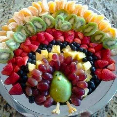 vegan turkey fruit tray
